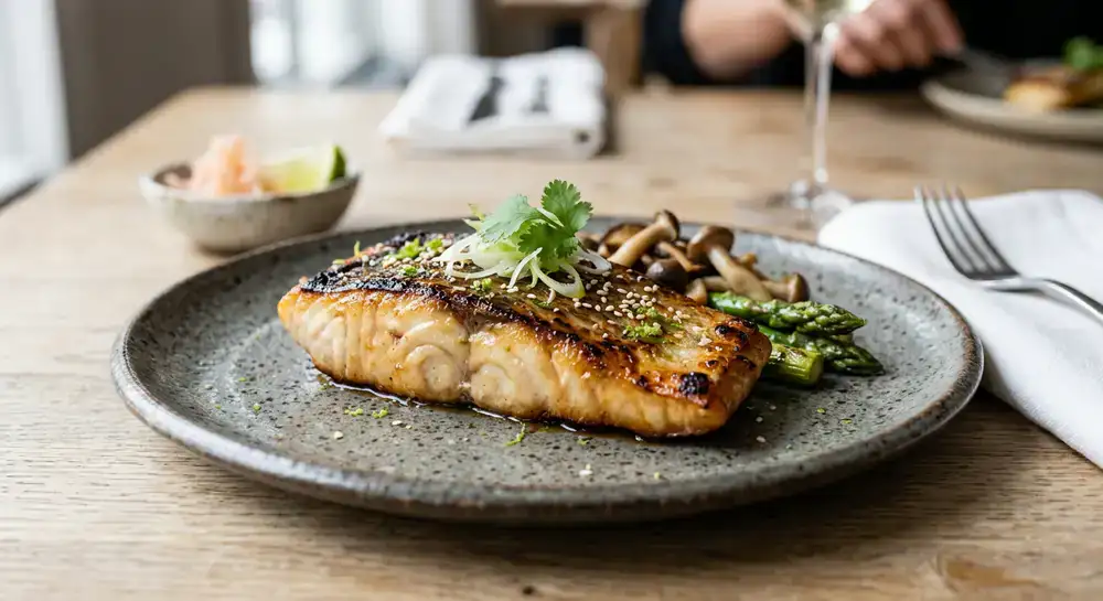 Miso marinated sea bass
